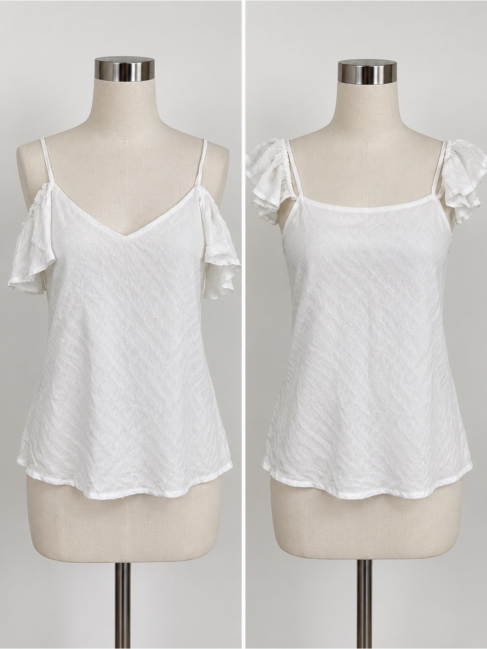Candie’s Y2K White Flutter Sleeve Top — NWT XS